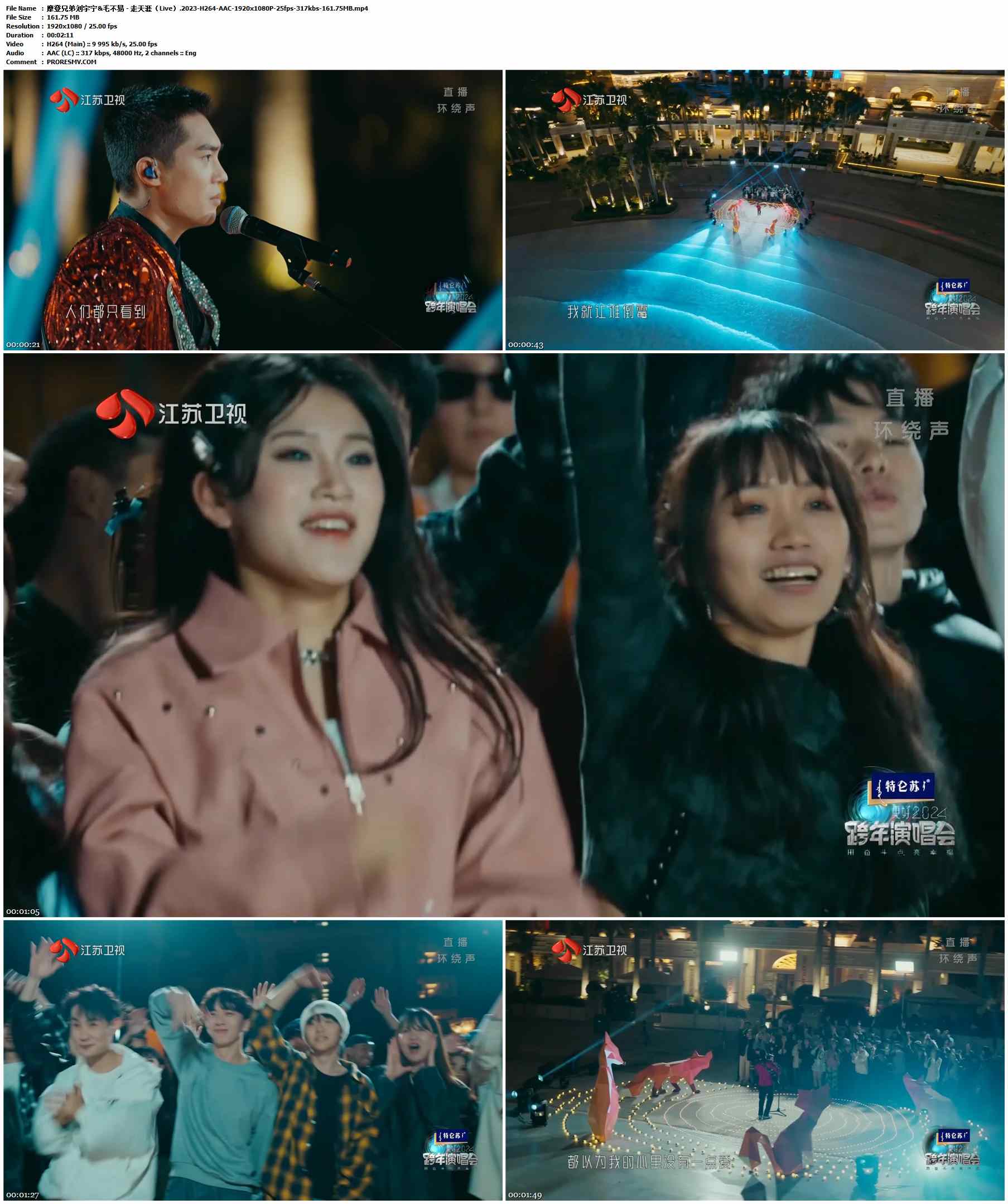 摩登兄弟刘宇宁&毛不易 - 走天涯（Live）.2023-H264-AAC-1920x1080P-25fps-317kbs-161.75MB官方MV_高清MV
